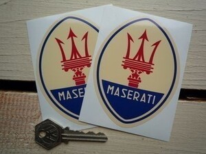 ◆送料無料◆ 海外 マセラティ ロゴ Maserati 50mm 2枚セット ステッカー