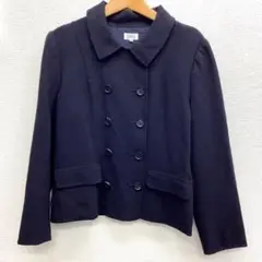 FOXEY フォクシー ウール ショート コート ジャケット ネイビー L