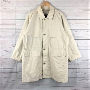 80s-90sビンテージ★Burberrysバーバリー★ステンカラーコート/ブルゾン【メンズＳ/ベージュ】フルジップ＆ボタン◆BA226-A