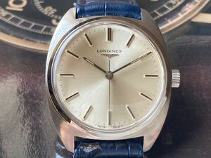 LONGINES ロンジン cal6942 17石 SS 手巻時計 OH済 純正尾錠 リューズ 箱付 ハイビート 28800振動 1970年代 ゼロハック 秒針規制 Cライン