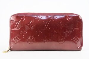 【LOUIS VUITTON】ヴィトン モノグラム ヴェルニ アマラント ラウンドファスナー 長財布 ブランドウォレット【RT52】