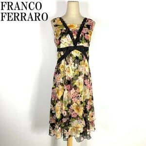 LA2061 フランコフェラーロ 花柄シルクシフォンワンピース FRANCO FERRARO 総柄 マルチカラー ピンクピンク 2