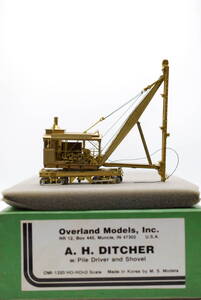 HO HOn3 Overland A. H. Ditcher w Pile Driver & Shovel