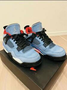 Travis Scott × Nike Air Jordan 4 Retro Cactus Jack University Blueトラヴィス スコット ジョーダン カクタスジャック 26.5cm