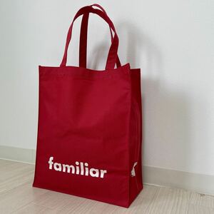 ファミリア familiar トートバッグ 赤色 レッド 美品