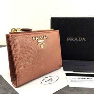 送料込み！ 未使用品 PRADA コンパクトウォレット 1ML023 ピンク 箱付き 83