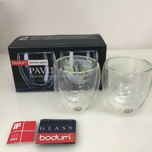 40　保管品　PAVINA　ダブルウォールグラス　250ml　2個セット　bodum　ボダム　耐熱ガラス　パヴィーナ　2PCS