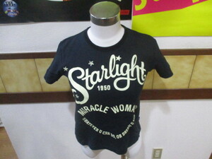 MIRACLE WOMAN ミラクルウーマン Tシャツ 鹿子生地 STARLIGHT1950 ブラックカラー