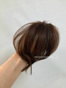 高品質　新品！未使用　新作頭頂部付け毛ヘア医療用にも　小さめをお探しの方　ライトブラウン明茶色★洗える男女兼用耐熱　送料無料