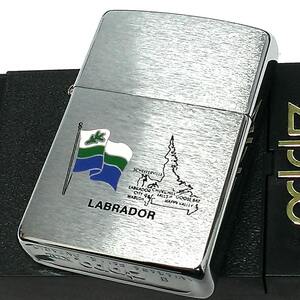 ZIPPO カナダ製 1998年製 オンタリオ製 ラブラドール州 旗 地図 廃盤 ビンテージ レア ジッポ ライター 未使用品 絶版 シルバー