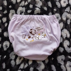 ★　＊女の子下着＊　可愛らしいプリントのブルマ型ショーツ　パンダ　バックプリント　パープル　綿　女の子用　**　165　*