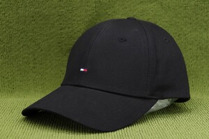 新品並行正規 TOMMY HILFIGER トミーヒルフィガー MINIロゴ 帽子 キャップ ブラック 黒 フリーサイズ コットン 管理0923No4Am