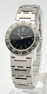 【ブルガリ　１円～】　「BVLGARI」 　BB23SS ブルガリブルガリ　黒文字盤　デイト　腕時計　レディース　クォーツ　稼働　U13L503