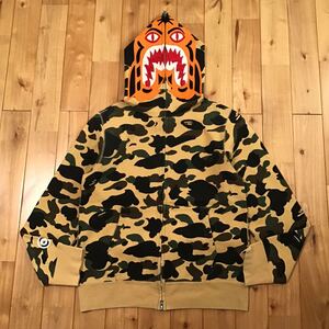 1st camo yellow タイガー パーカー Mサイズ Tiger full zip hoodie a bathing ape BAPE エイプ ベイプ アベイシングエイプ 迷彩 oyz0