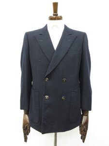 【Aquascutum アクアスキュータム】8831-4746 ダブルブレスト メタルボタン 肉厚ウールジャケット ブレザー (メンズ) 92A4 紺□17MJ9793□