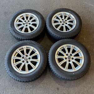 [5636] 195/65R15 4本セット冬タイヤDUNLOP WINTER MAXX WM02 バリ山【2020年】アルミンホイール 15x6 1/2J PCD100