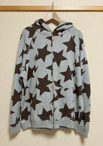 XL☆[A BATHING APE] BAPESTA FULL ZIP HOODIE ベイプスター ジップアップパーカー フーディXL グレー 日本製 エイプ