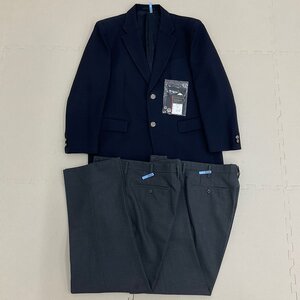 US697-2 (中古) 神奈川県 横浜市立 矢向中学校 男子学生服 3点セット /指定品/BM/W82/ブレザー/ズボン/夏服/冬服/制服/学生服/卒業生品/