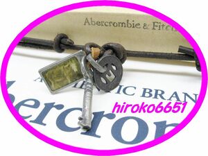 ☆即決有！新品！激レア！★034 アバクロ ネックレス チョーカー★3連鍵フォト★Abercrombie&Fitch★牛☆