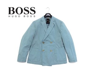 14万新品◆50＝M～L◆BOSSヒューゴボス 『C-Hanry』ダブルブレストジャケット SLIMFIT ライトブルー薄青 1円