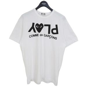 プレイコムデギャルソン PLAY COMME des GARCONS ロゴ プリントTシャツ ホワイト サイズ：XL 商品番号:8066000239477