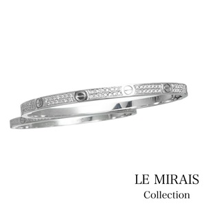 【仕上済】カルティエ ラブブレス #16 SM WG ダイヤ 16 K18WG レディース ブレスレット CARTIER