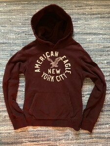 送料込みAmerican Eagle アメリカンイーグル プルオーバー スウェット パーカ XS ワインRED メンズ アメカジ