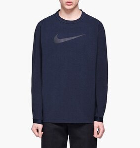 NIKE ナイキ TECH PACK KNIT CREW ストレッチクルーネックカットソー ロンT 紺 ネイビー NAVY XL