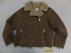 美品！H&M レディース フェイクムートン ライダースジャケット 38 茶色