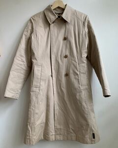 【中古】モンクレール MONCLER ダウンコート トレンチコート 1 コットン ベージュ 使用感あり アウター