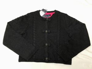 ★未使用 TOMMY HILFIGER トミーヒルフィガー ラメ ブラック カーディガン 黒 120★