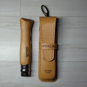 OPINEL NO9 オピネル　レザーケース　ハンドメイド　ヌメ革　立体　手縫い　アウトドア　ナイフ　