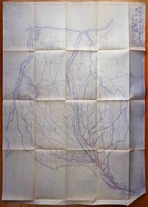 常願寺川用水合口事業　用水系統図　二万五千分の一図1枚　昭和12年　検：富山県常願寺川扇状地を灌漑する合口用水 疏水 地図 河川 用水路