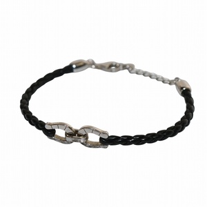 シンパシーオブソウル SYMPATHY OF SOUL Horseshoe Leather Bracelet ブレスレット シルバー925 レザー 牛革 黒 ブラック