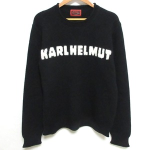 美品 23AW Karl Helmut カールヘルム ロゴ ニット セーター ブラック