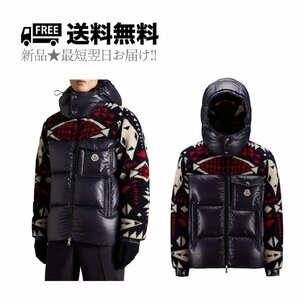 K349-3.. MONCLER モンクレール THYMELEE ダウン ジャケット メンズ フード ロゴ ★ 742 ネイビー