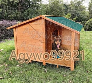 犬小屋 ドッグハウス 木製 中型犬用 犬 ドッグパーク ロッジ犬舎 ログハウス 庭 外飼い ドアと窓付き 通気性 105*135*98cm