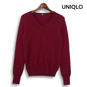 UNIQLO ユニクロ 秋冬 高級 カシミヤ100%♪ Vネック ニット セーター Sz.S　レディース　K4T01412_9#K