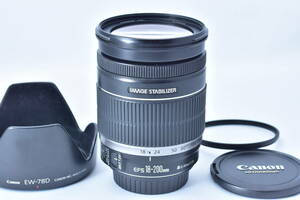 ★ほぼ新品★Canon キヤノン EF-S 18-200mm F3.5-5.6 IS★純正レンズフード EW-78D・フィルター付き★専門店 動作確認済★透き通る光学系★