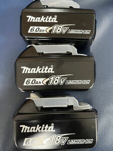 送料無料　未使用makita マキタ 純正　バッテリBL1860B 3個セット　18v 6.0ah 雪マーク　残量表示　自己故障診断　リチウムイオンバッテリ