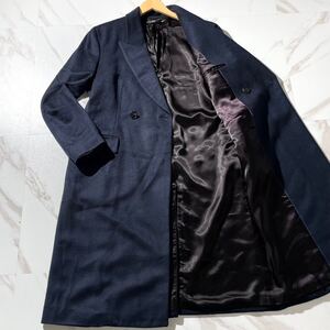 ポールスミス　Paul Smith カシミヤ100 ダブルチェスターコート　ネイビー　 ロング丈 秋冬　 ロングコート　サイズM カシミア