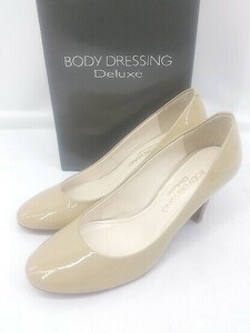 ◇ ◎ BODY DRESSING Deluxe ラウンドトゥ ヒール パンプス サイズ22 1/2 ベージュ レディース E