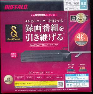 バッファロー BUFFALO HD-SQS6U3-A 3.5inchHDD 外付けHDD 6TB ブラックHDSQS6U3A シーキューボルトSeeQVault対応★未開封 