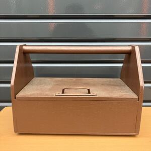 キズ汚れ有り　木製手作りハンドメイド　作品　アート　岡持ち　工具箱　作業　DIY 筆記用具　事務　ワーク