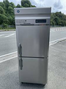 ☆中古品 ホシザキ業務用冷蔵庫 HR-75A3 3相200V 2018年 750ｘ800ｘ1900ｍｍ 縦型 2枚扉 インバーター 動作問題なし☆