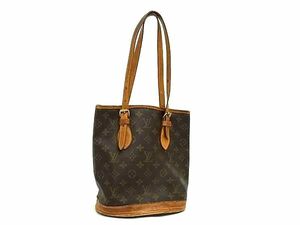 1円 LOUIS VUITTON ルイヴィトン M42238 モノグラム バケットPM プチバケット トートバッグ ショルダー 肩掛け ブラウン系 FG2132