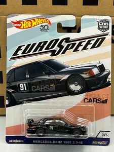 即決有★HW hotwheels ホットウィール EURO SPEED MERCEDES BENZ 190E 2.5-16 ユーロスピード メルセデスベンツ★ミニカー 