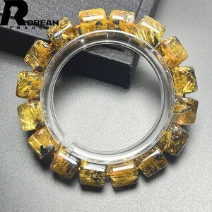 絶賛 EU製 定価31万円★ROBEAN・極!極満針ルチルクォーツ★天珠型ブレス パワーストーン 天然石 綺麗 金運 お守り 11*11.5mm Mk916109