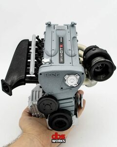 日産　スカイライン　R34　GTR　1/4 RB26 スケール エンジン - 組み立て済み - グレイ