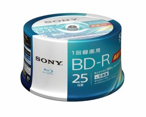 ソニー ブルーレイディスク BD-R 25GB (1枚あたり地デジ約3時間) 1回録画用 50枚入り 6倍速ダビング対応